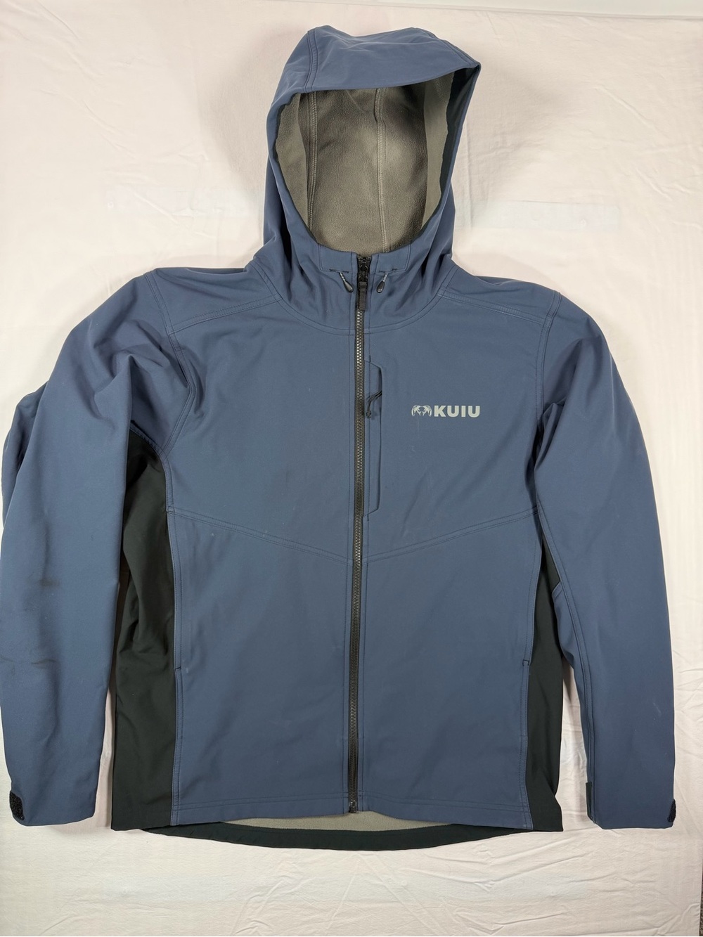 KUIU Rubicon Jacket Men’s Large Steel Blue Hooded 140G Fleece DWR Hunting